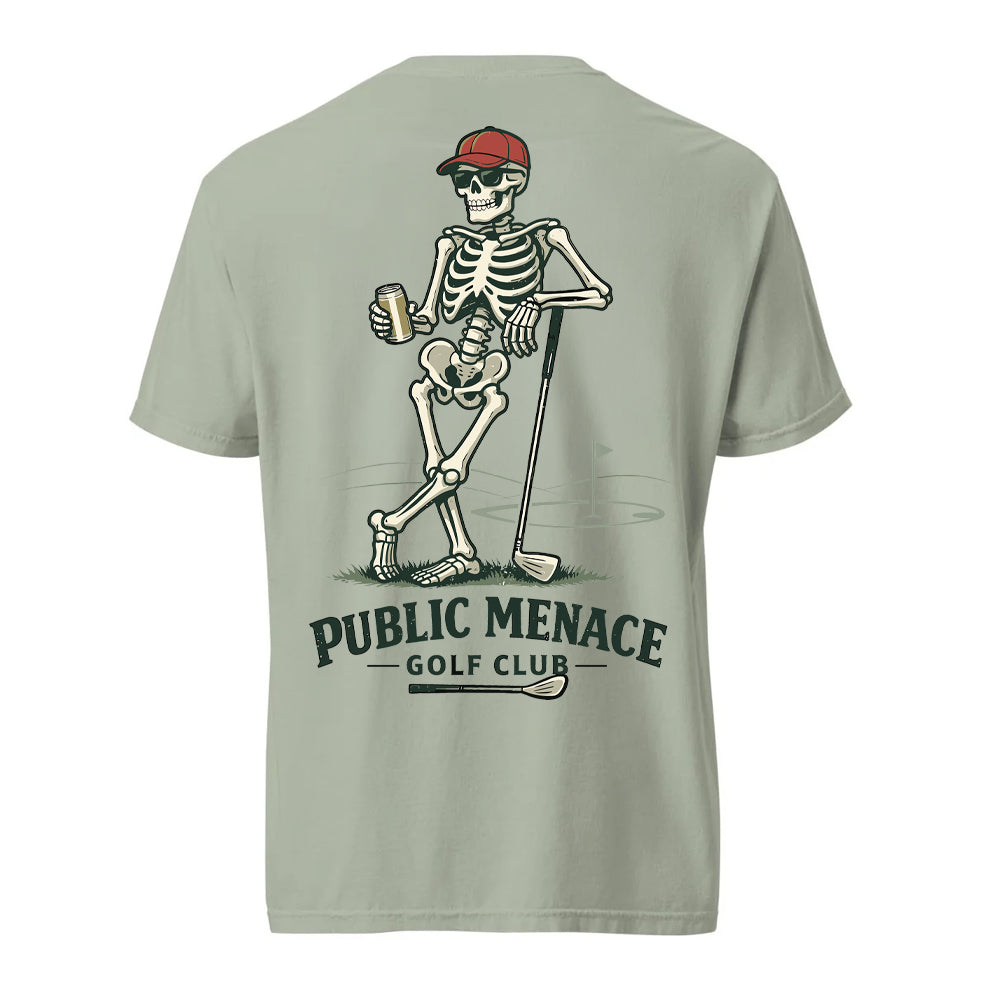 Public Menace Golf Club Skeleton Shirt