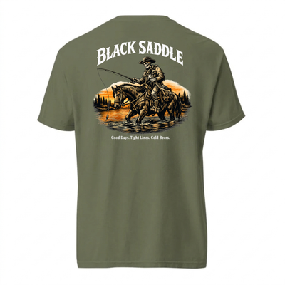 Black Saddle Fishing Rider Shirt