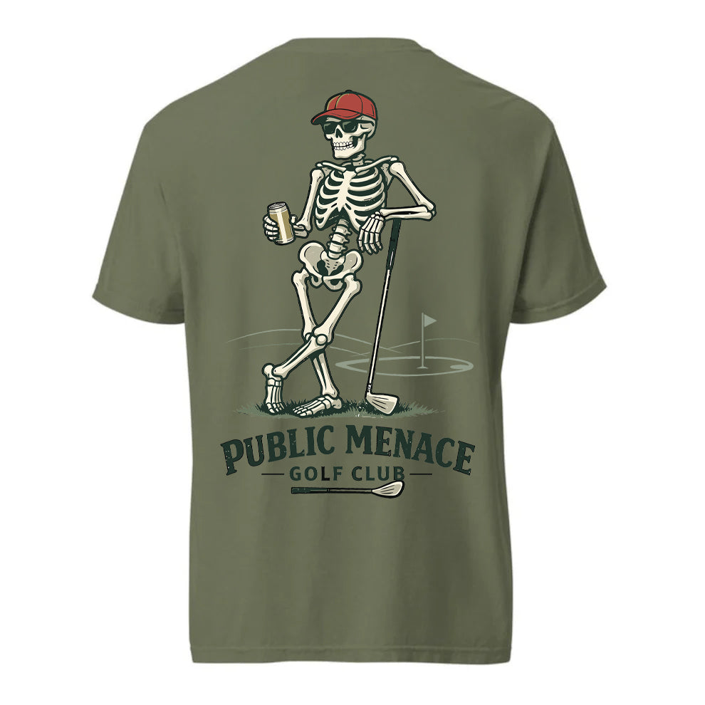 Public Menace Golf Club Skeleton Shirt